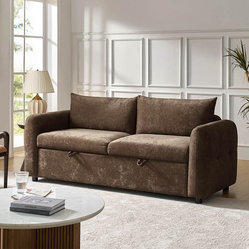 Madena Rounded Categorized Storage Loveseats Sofa