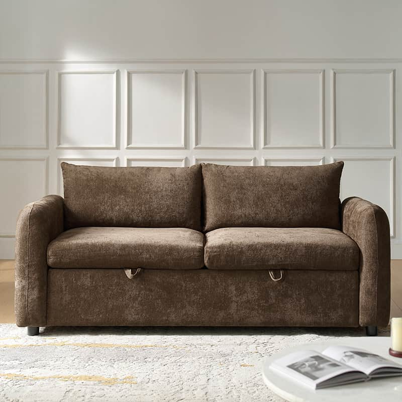 Madena Rounded Categorized Storage Loveseats Sofa