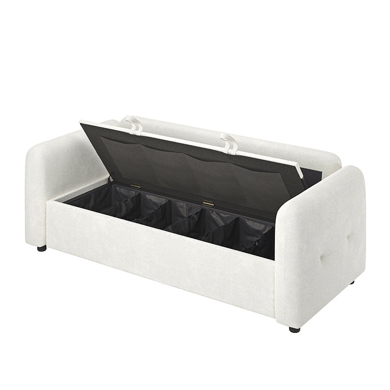 Madena Rounded Categorized Storage Loveseats Sofa