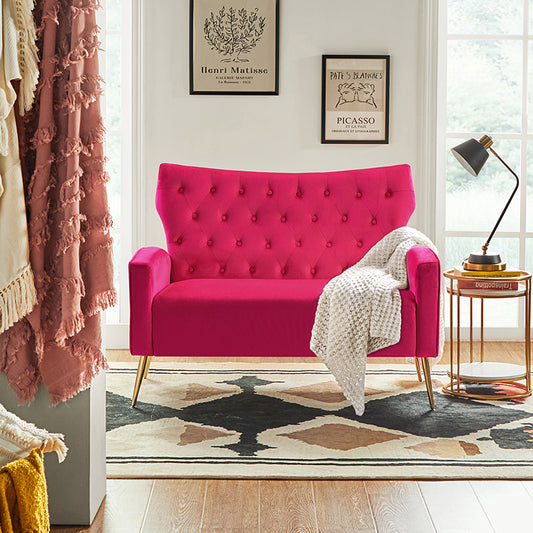 Amira Tufted Velvet Wingback Loveseat