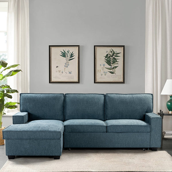 Sendera Upholstered  Pull Out Sleeper Sofa & Chaise with Storage (Right)