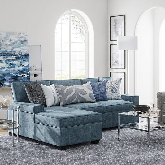 Sendera Upholstered  Pull Out Sleeper Sofa & Chaise with Storage (Right)