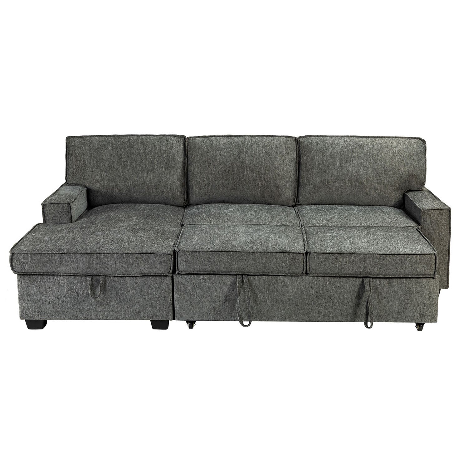 Sendera Upholstered  Pull Out Sleeper Sofa & Chaise with Storage (Right)