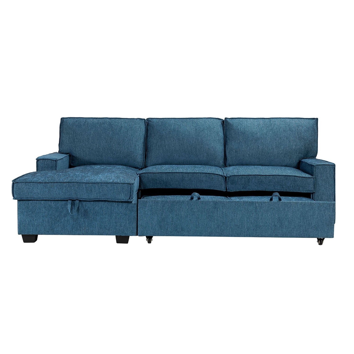 Sendera Upholstered  Pull Out Sleeper Sofa & Chaise with Storage (Right)