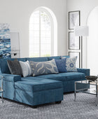 Sendera Upholstered  Pull Out Sleeper Sofa & Chaise with Storage (Right)