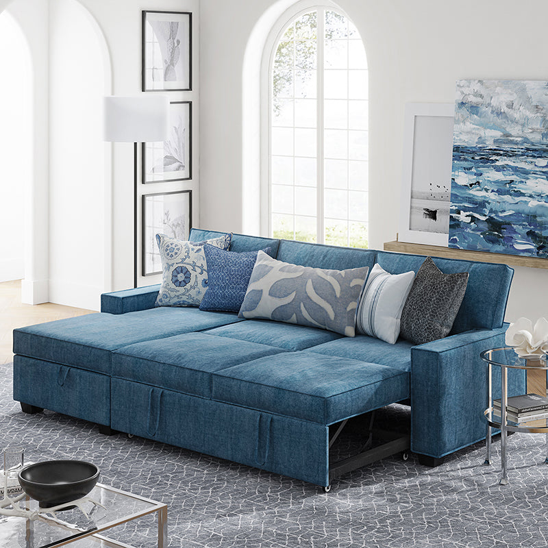 Sendera Upholstered  Pull Out Sleeper Sofa & Chaise with Storage (Right)