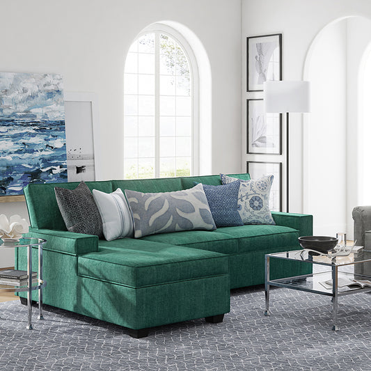 Sendera Upholstered  Pull Out Sleeper Sofa & Chaise with Storage (Right)