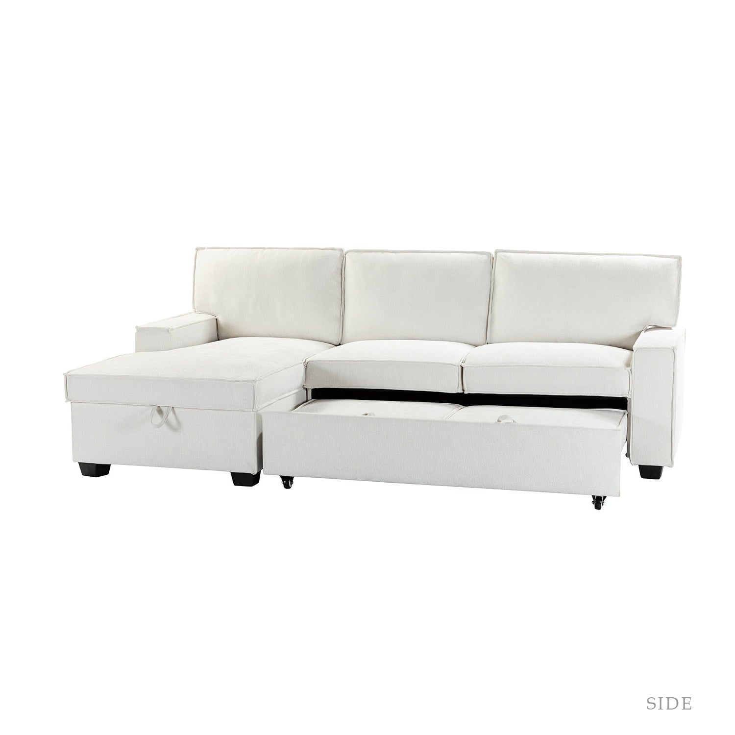 Sendera Upholstered  Pull Out Sleeper Sofa & Chaise with Storage (Right)