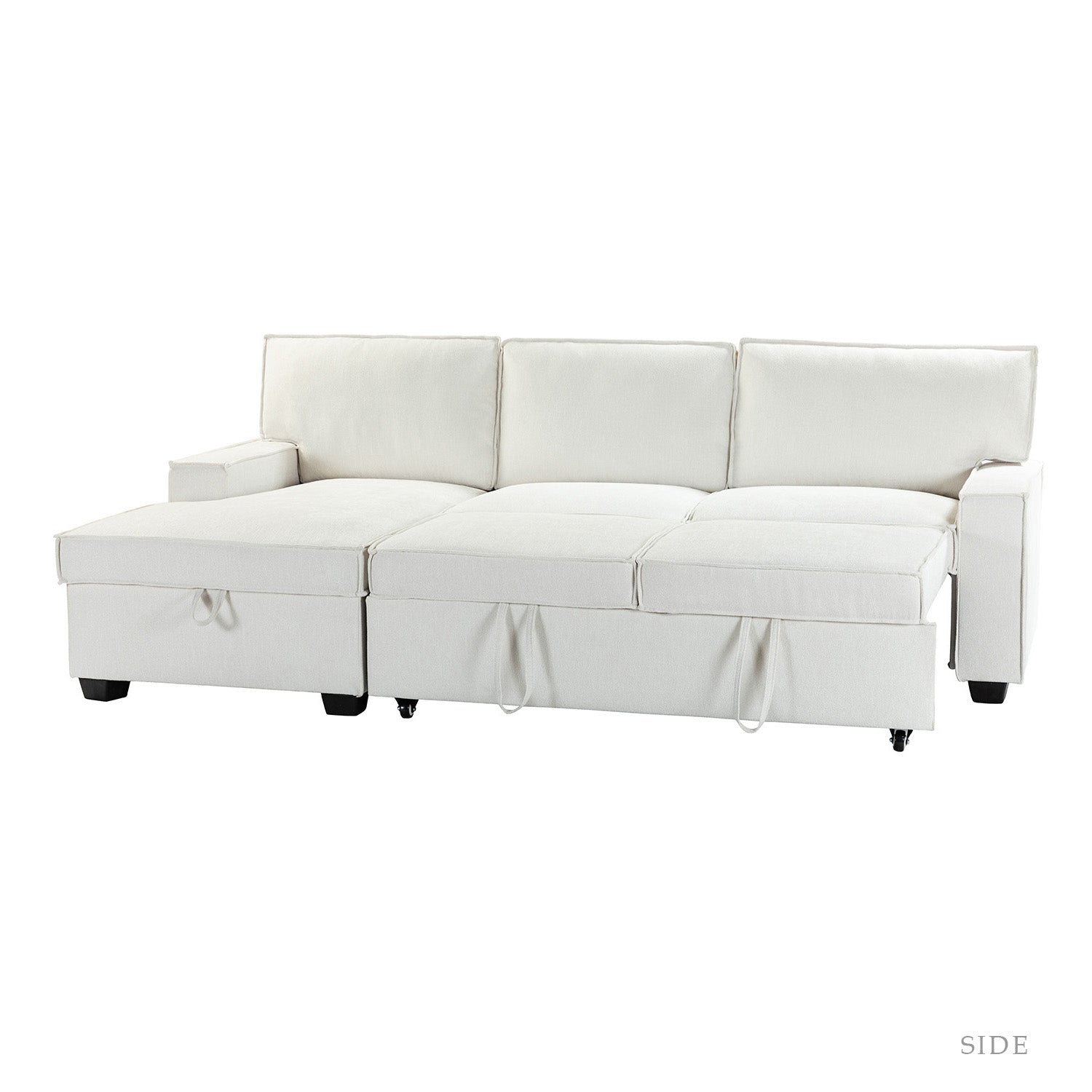 Sendera Upholstered  Pull Out Sleeper Sofa & Chaise with Storage (Right)