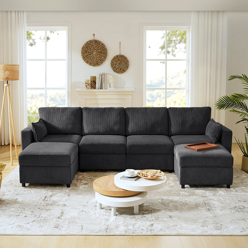 Amando 6-Seater Upholstered Sectional Sofa