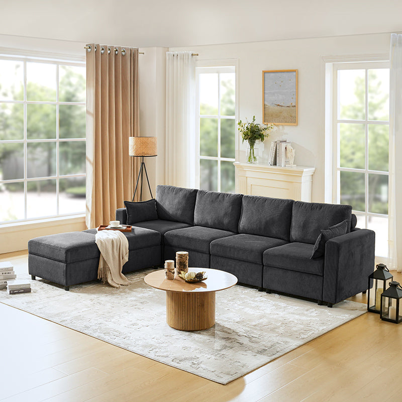 Amando 6-Seater Upholstered Sectional Sofa