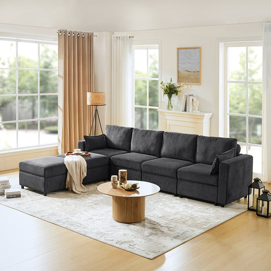 Amando 6-Seater Upholstered Sectional Sofa