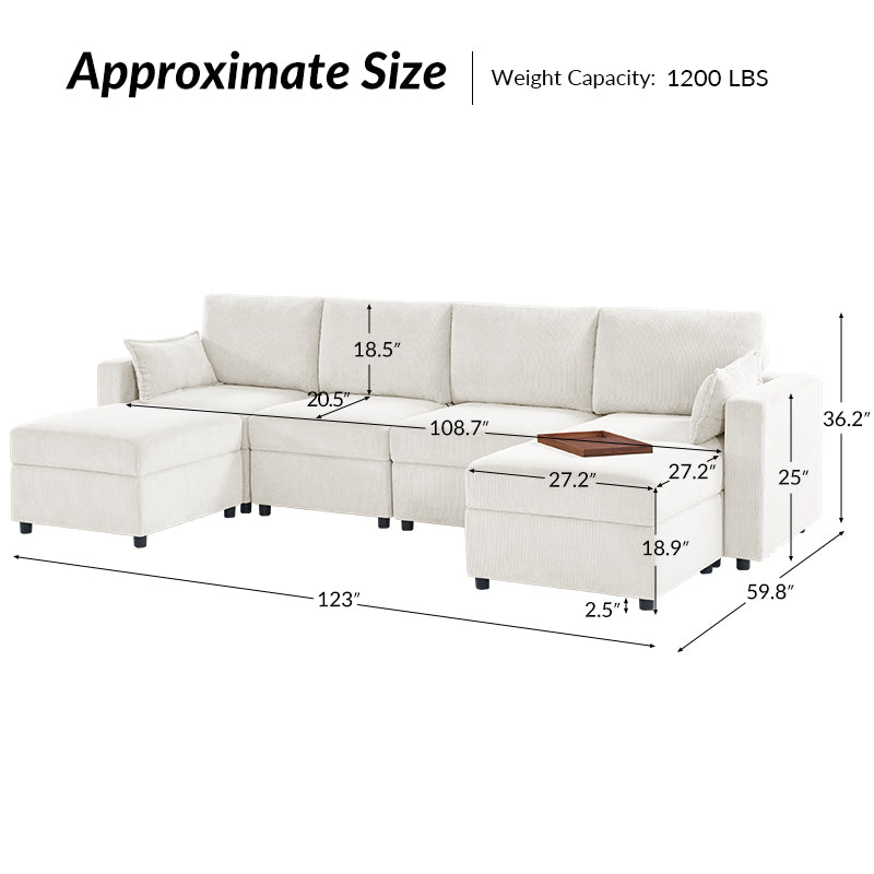 Amando Soft Storage Sectional Sofa