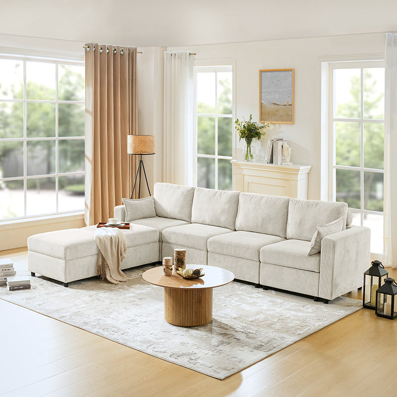 Amando 6-Seater Upholstered Sectional Sofa