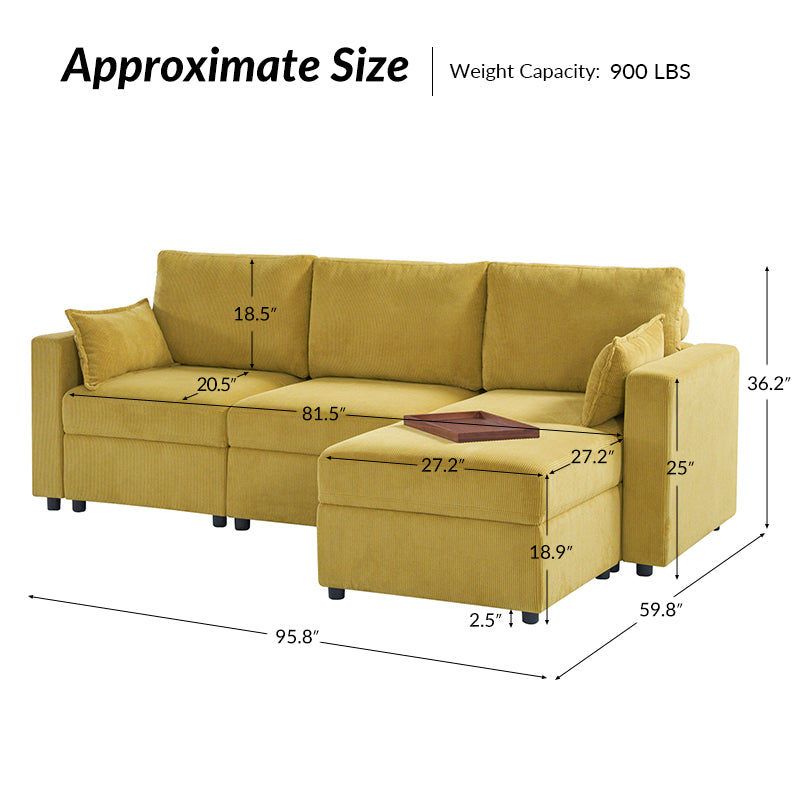 Amando Soft Storage Sectional Sofa