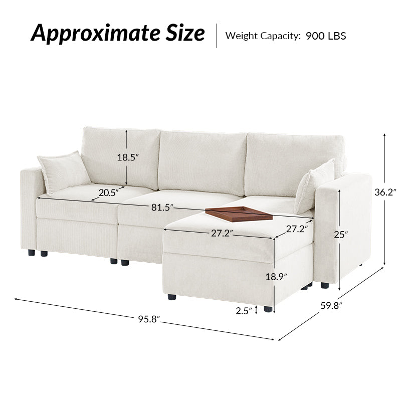 Amando Soft Storage Sectional Sofa