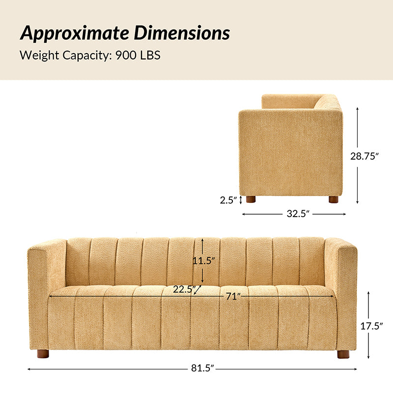 Botham Modern Cozy Sofa with Hidden Low Legs