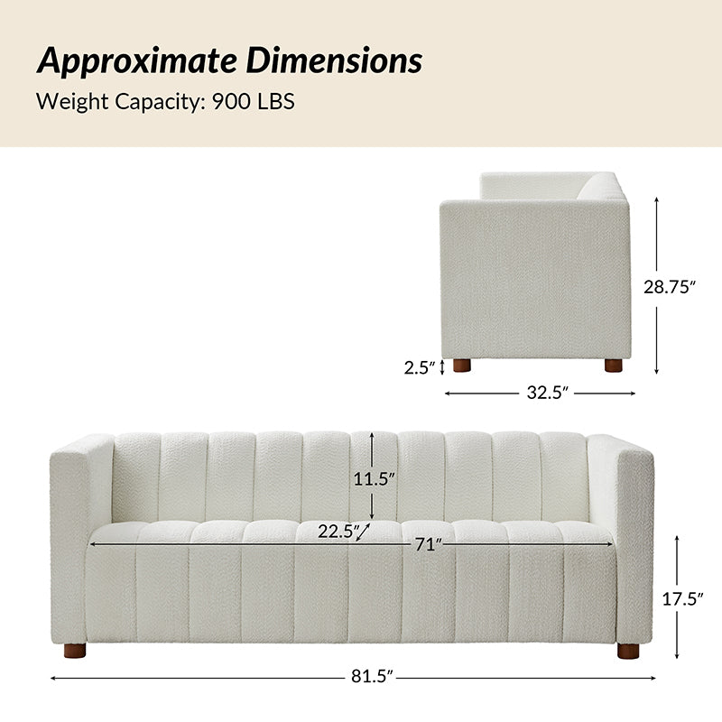 Botham Modern Cozy Sofa with Hidden Low Legs