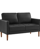 Eleutheria Mid-century Loveseat Sofa with Solid Wood Legs