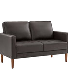 Eleutheria Mid-century Loveseat Sofa with Solid Wood Legs