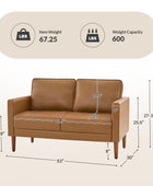 Eleutheria Mid-century Loveseat Sofa with Solid Wood Legs