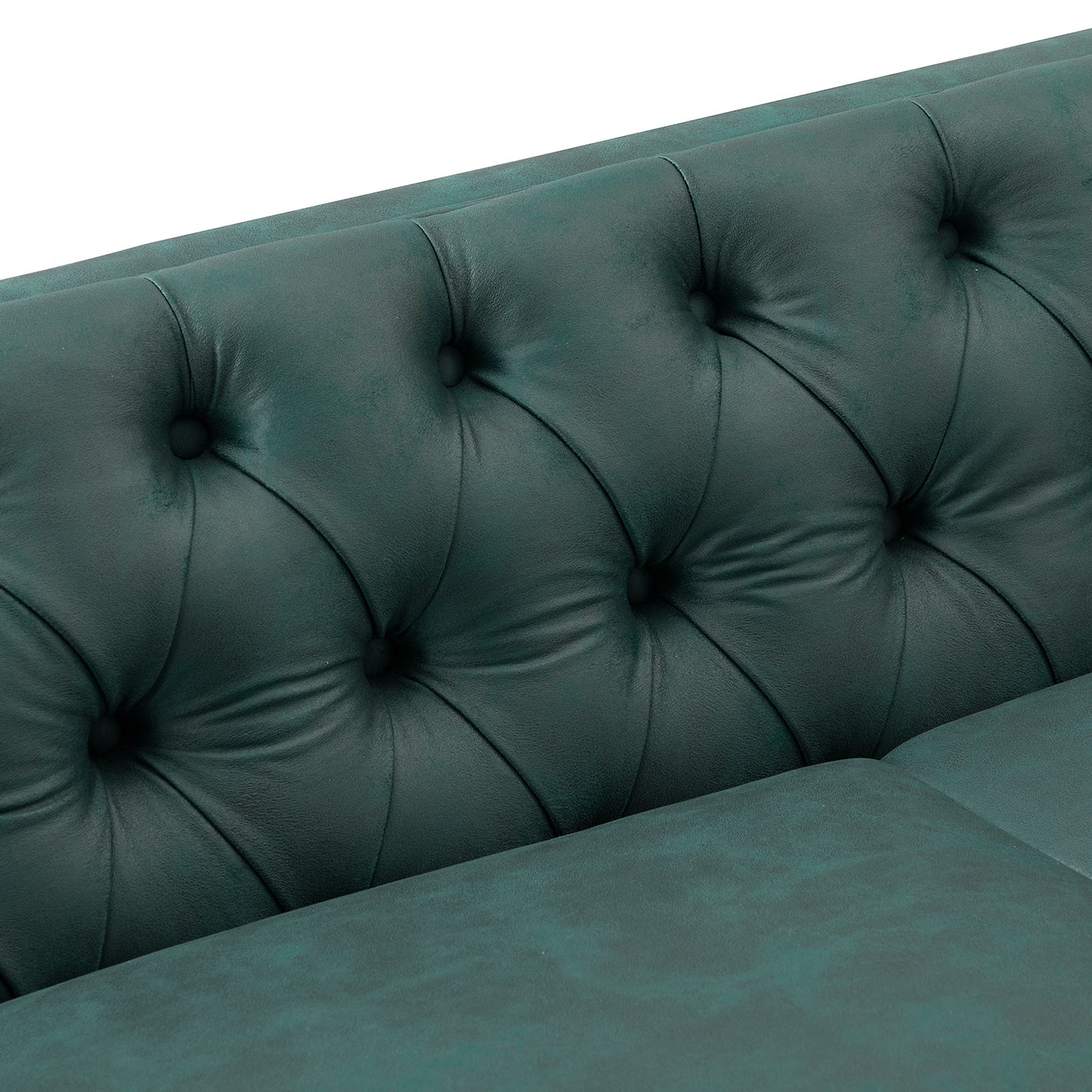 Capsa 84" Vegan Leather Tufted Sofa