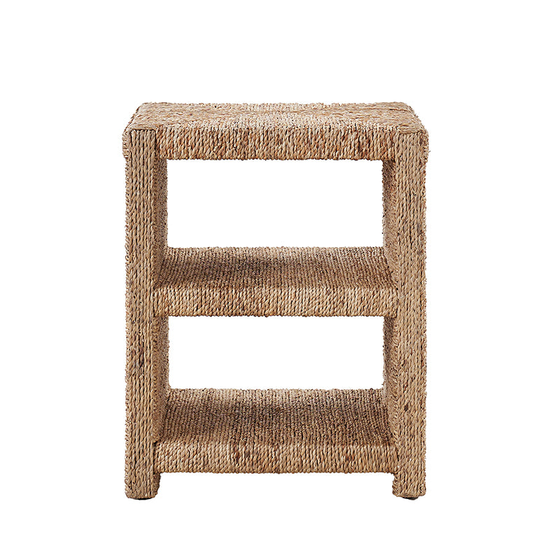 Beach House Style Burkhard 24" Side Table with Grass Rope Accent
