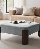 Savannah Chenille Round Ottoman Ivory Plush Footrest