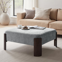 Savannah Modern Round Ottoman – Plush Chenille Footrest & Extra Seating