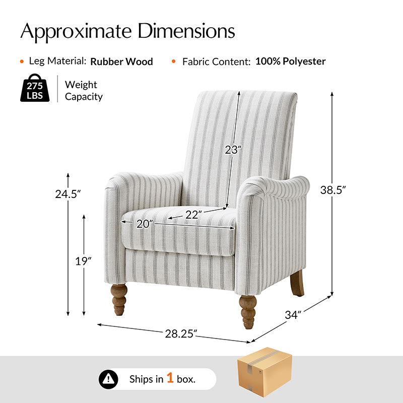 Striped Farmhouse Recliner