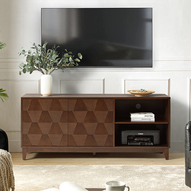 Samuel Open Storage Shelf TV Stand with Cable Management Holes