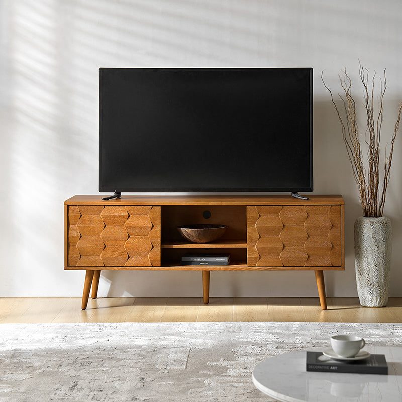 Velasco Mid-century Modern TV Stand with Built-in Cable Management