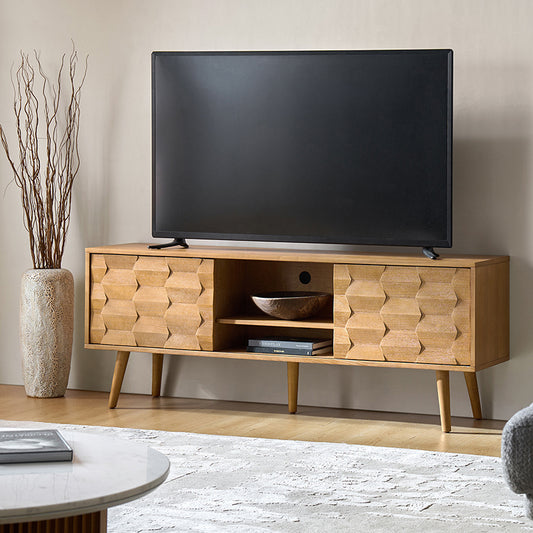 Velasco Mid-century Modern TV Stand with Built-in Cable Management