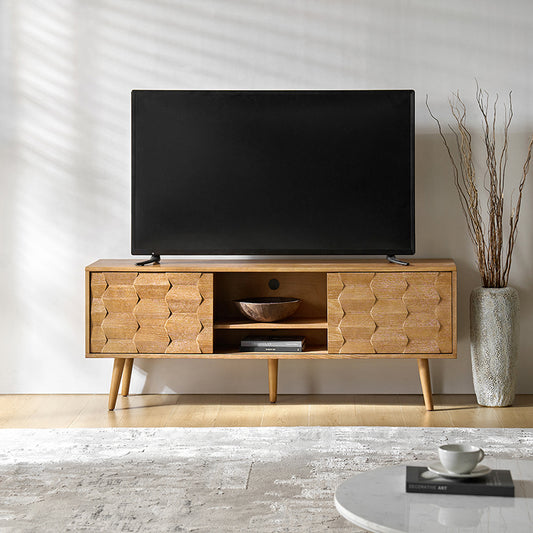 Velasco Mid-century Modern TV Stand with Built-in Cable Management