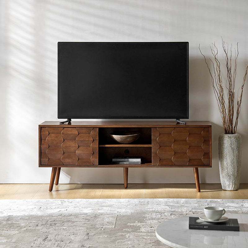 Velasco Mid-century Modern TV Stand with Built-in Cable Management