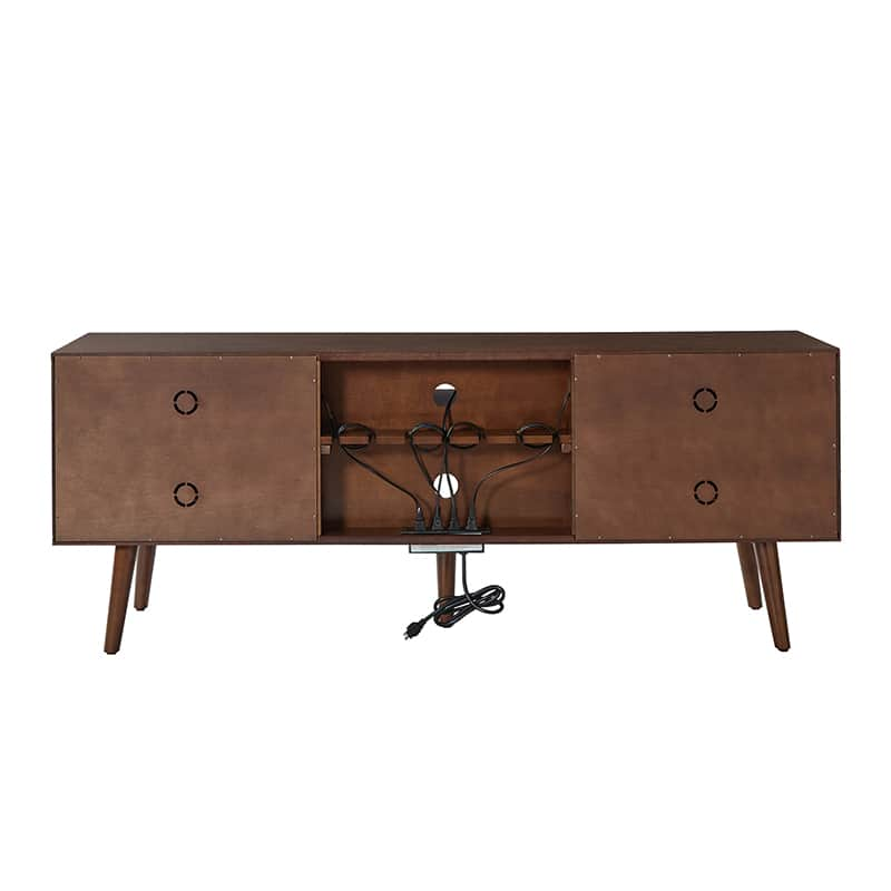 Velasco Mid-century Modern TV Stand with Built-in Cable Management