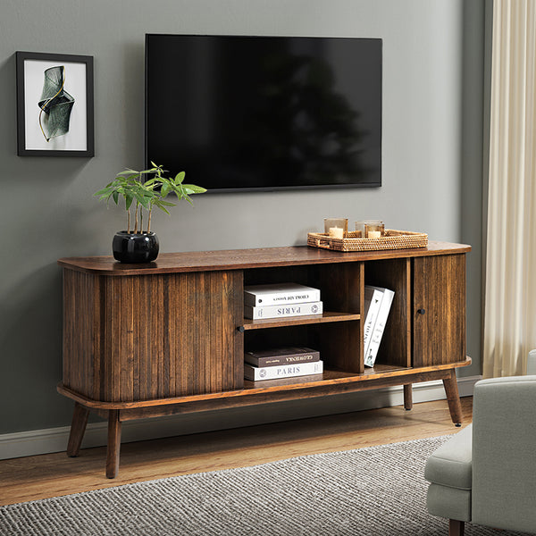 David 65" Modern Hidden Space Sliding Door TV Stand