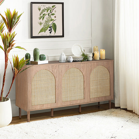 Posey 56" Wide Wood and Rattan Kacie Modern Sideboard