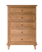 Traditional 5-Drawer Chest Dresser with Solid Wood Frame