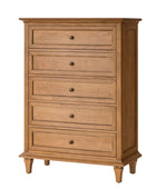 Traditional 5-Drawer Chest Dresser with Solid Wood Frame