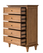 Traditional 5-Drawer Chest Dresser with Solid Wood Frame
