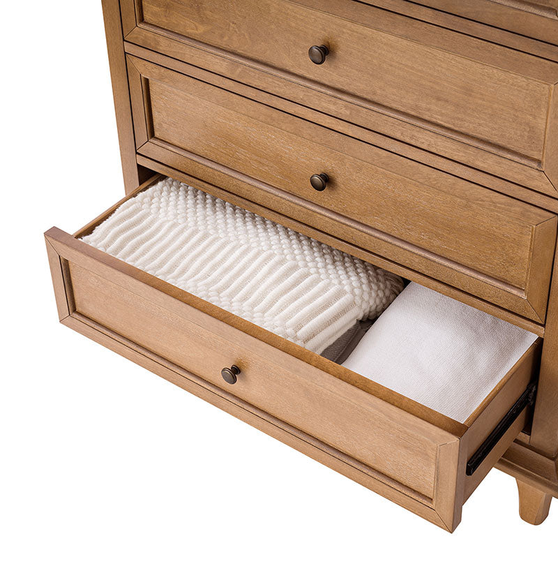 Traditional 5-Drawer Chest Dresser with Solid Wood Frame