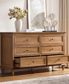 Transitional Solid Wood 6-Drawer Dresser for Bedroom Storage