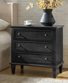 Transitional Wood Nightstand with Drawers and Power Outlet
