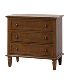 Transitional Wood Nightstand with Drawers and Power Outlet