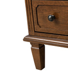Transitional Wood Nightstand with Drawers and Power Outlet