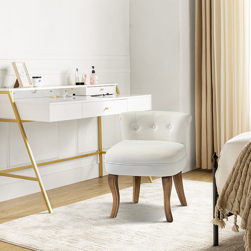 White and discount gold vanity stool