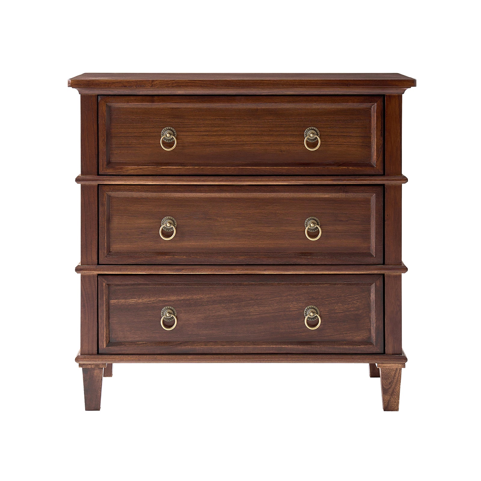 Jules Classic Solid Wood 3-Drawer End Table with USB Ports