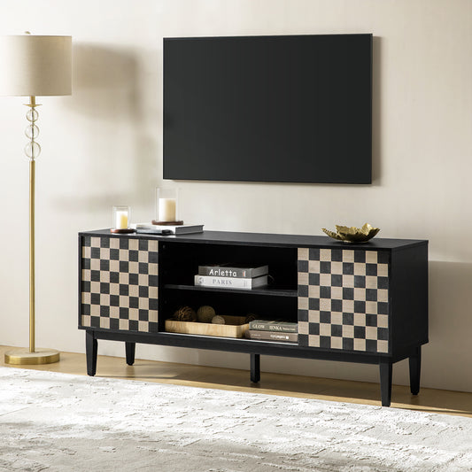 Regal 58"Wide TV Stand  with Reversible Checkered Game Board