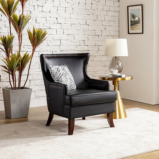 Aurelia Mid-century Modern Vegan Leather Accent Armchair